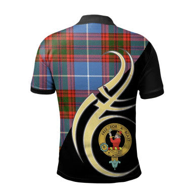 Scottish Pennycook Clan Crest Tartan Polo Shirt Believe in Me Back Side Tartan Plaid