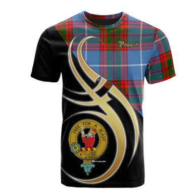 Scottish Pennycook Clan Crest Tartan T-Shirt Believe in Me Front Side Tartan Plaid