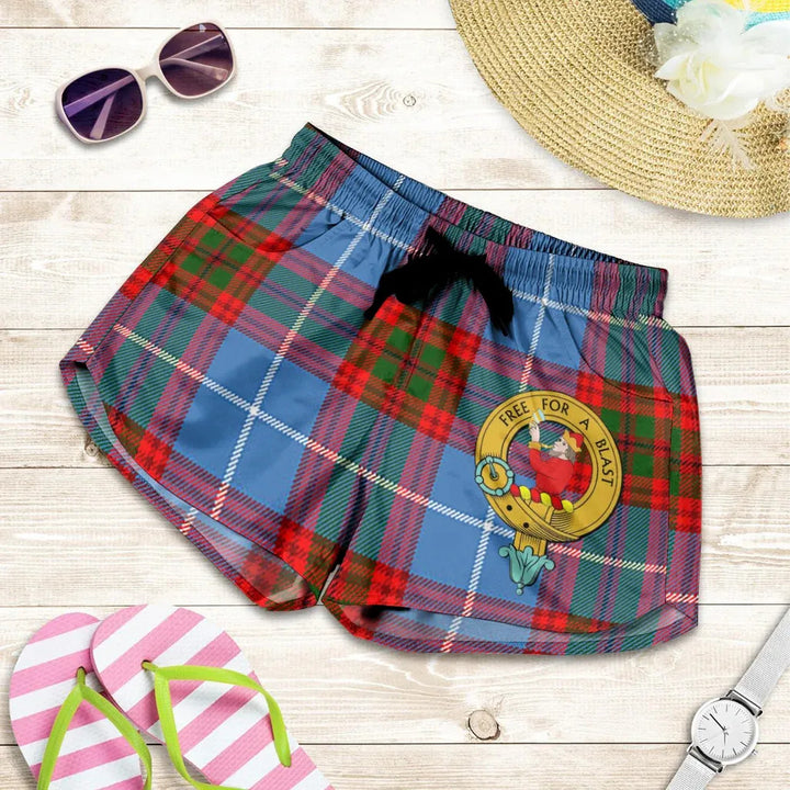 Scottish Pennycook Clan Crest Tartan Women Shorts