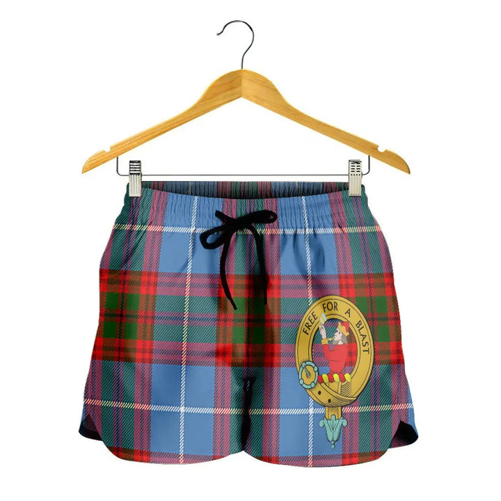 Scottish Pennycook Clan Crest Tartan Women Shorts