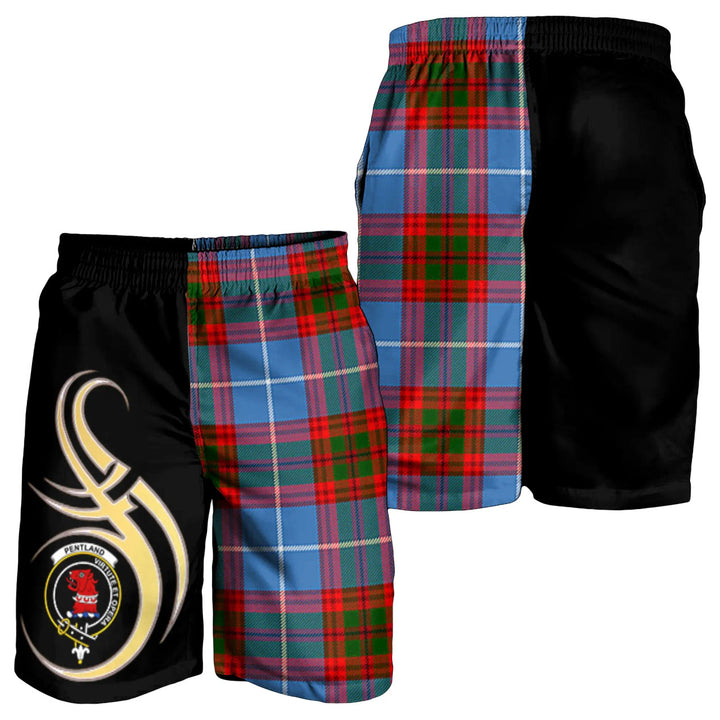 Scottish Pentland Clan Crest Tartan Believe in Me Men's Shorts