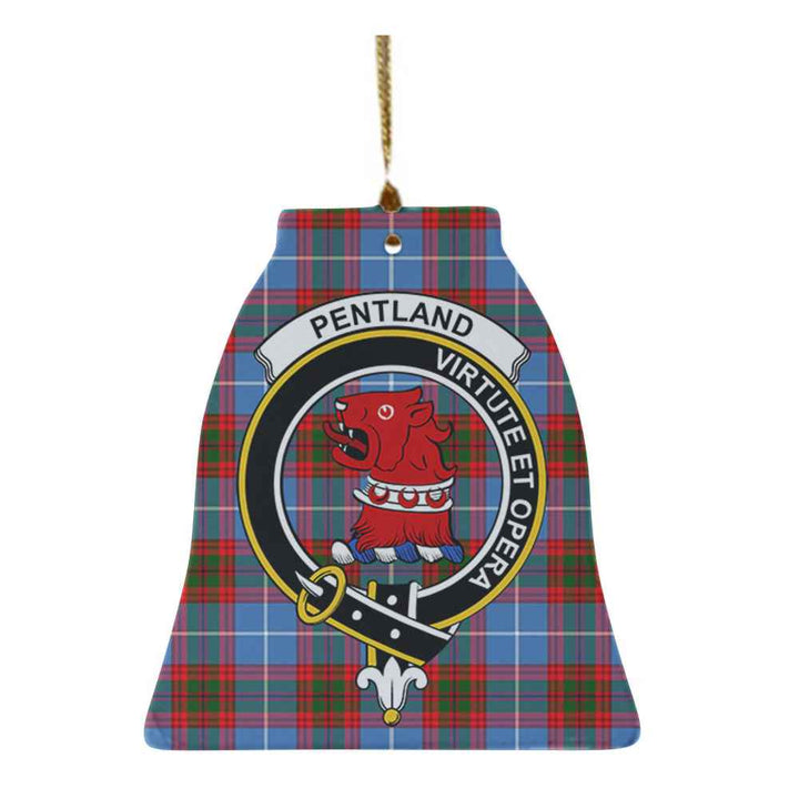 Scottish Pentland Clan Crest Tartan Ceramic Ornament Bell Shape Tartan Plaid
