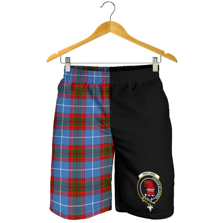 Scottish Pentland Clan Crest Tartan Half of Me Men's Shorts
