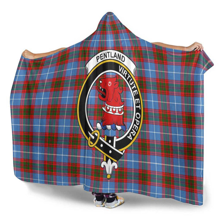 Scottish Pentland Clan Crest Tartan Hooded Blanket Tartan Plaid 3
