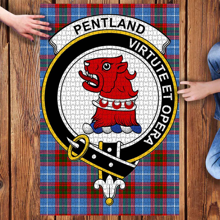 Scottish Pentland Clan Crest Tartan Jigsaw Puzzle 3