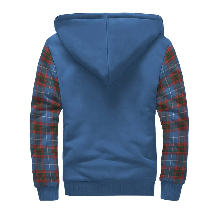 Scottish Pentland Clan Crest Tartan Plaid Sleeve Sherpa Hoodie