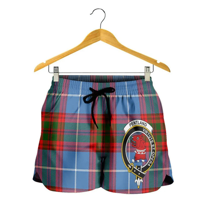 Scottish Pentland Clan Crest Tartan Women Shorts