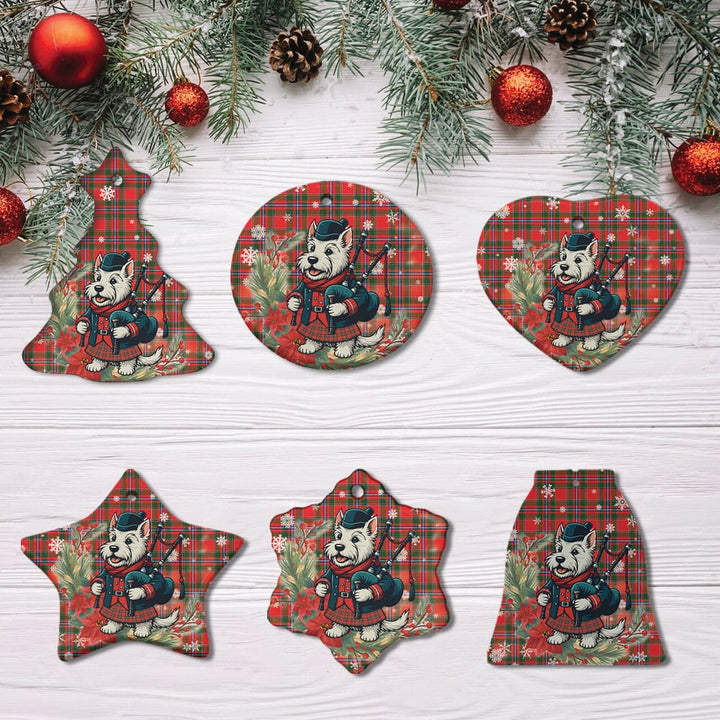 Scottish Perthshire District Clan Tartan Ceramic Ornament Cute Scottish Terrier Dog All Style Tartan Plaid