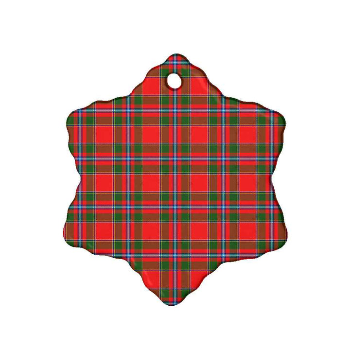 Scottish Perthshire District Clan Tartan Ceramic Ornament Snow Flake Shape Tartan Plaid