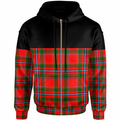 Scottish Perthshire District Clan Tartan Hoodie - Horizontal Style Zip Tartan Plaid
