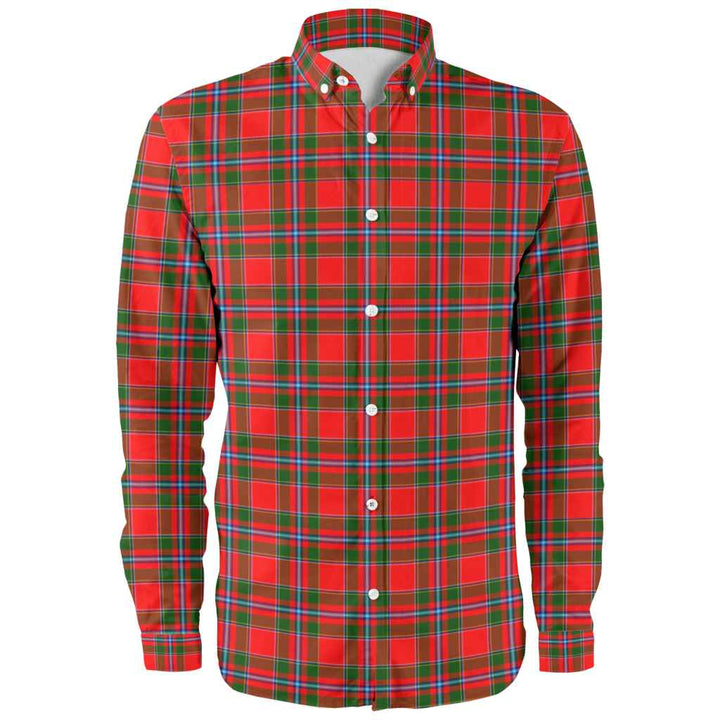 Scottish Perthshire District Clan Tartan Long Sleeve Shirt Front Side Tartan Plaid