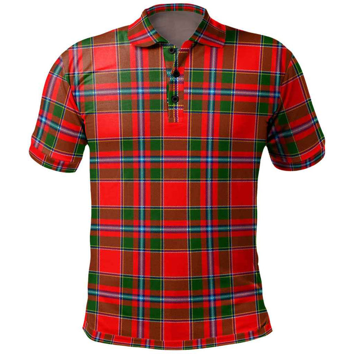 Scottish Perthshire District Clan Tartan Polo Shirt Front Side Tartan Plaid