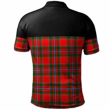 Scottish Perthshire District Clan Tartan Polo Shirt - Horizontal Style Back Side Tartan Plaid