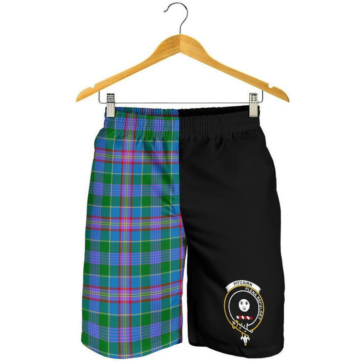 Scottish Pitcairn Clan Crest Tartan Half of Me Men's Shorts
