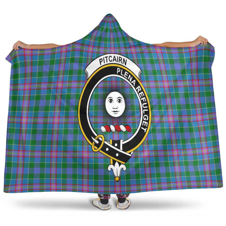 Scottish Pitcairn Clan Crest Tartan Hooded Blanket Tartan Plaid 1