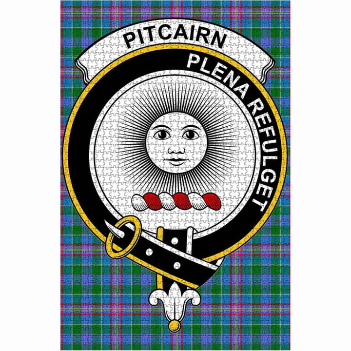 Scottish Pitcairn Clan Crest Tartan Jigsaw Puzzle 1