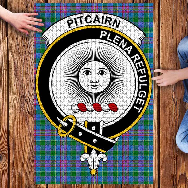 Scottish Pitcairn Clan Crest Tartan Jigsaw Puzzle 3