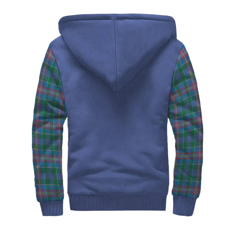 Scottish Pitcairn Clan Crest Tartan Plaid Sleeve Sherpa Hoodie