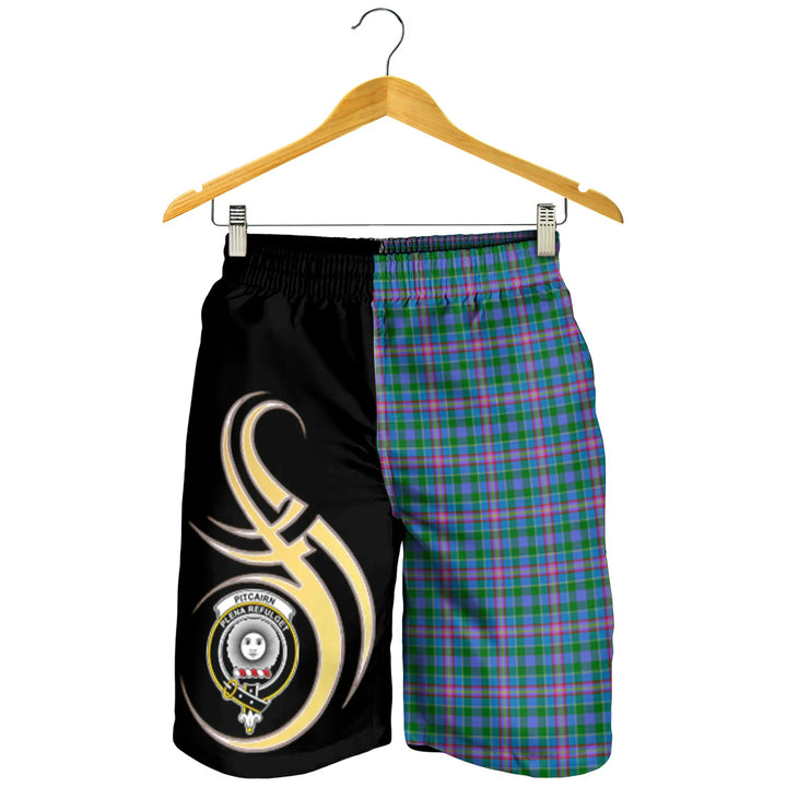 Scottish Pitcairn Hunting Clan Crest Tartan Believe in Me Men's Shorts