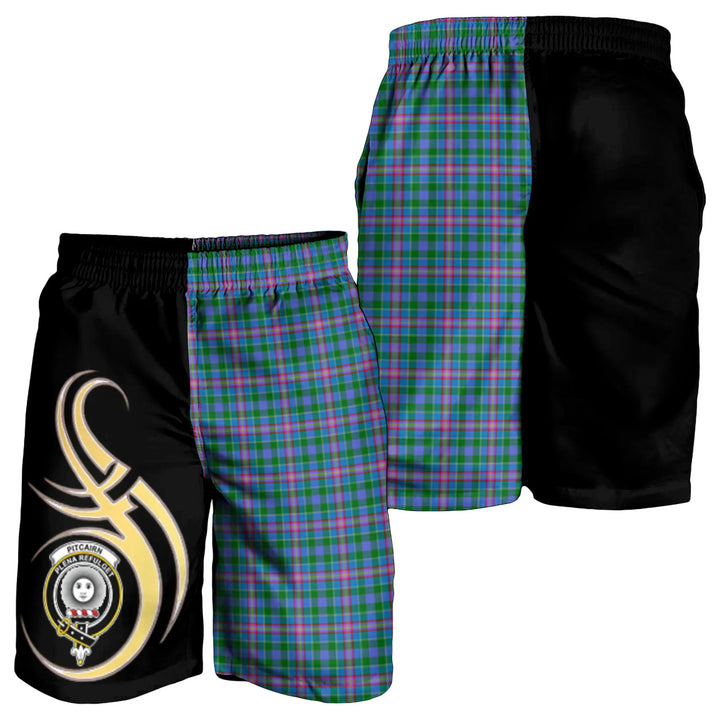 Scottish Pitcairn Hunting Clan Crest Tartan Believe in Me Men's Shorts