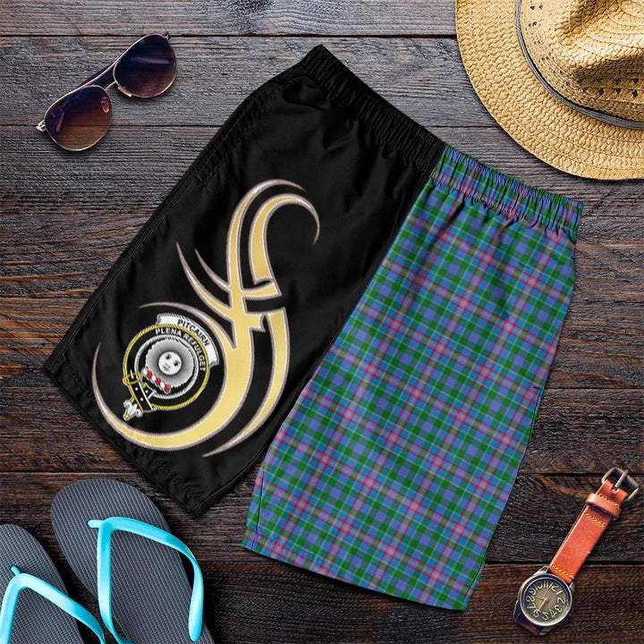 Scottish Pitcairn Hunting Clan Crest Tartan Believe in Me Men's Shorts