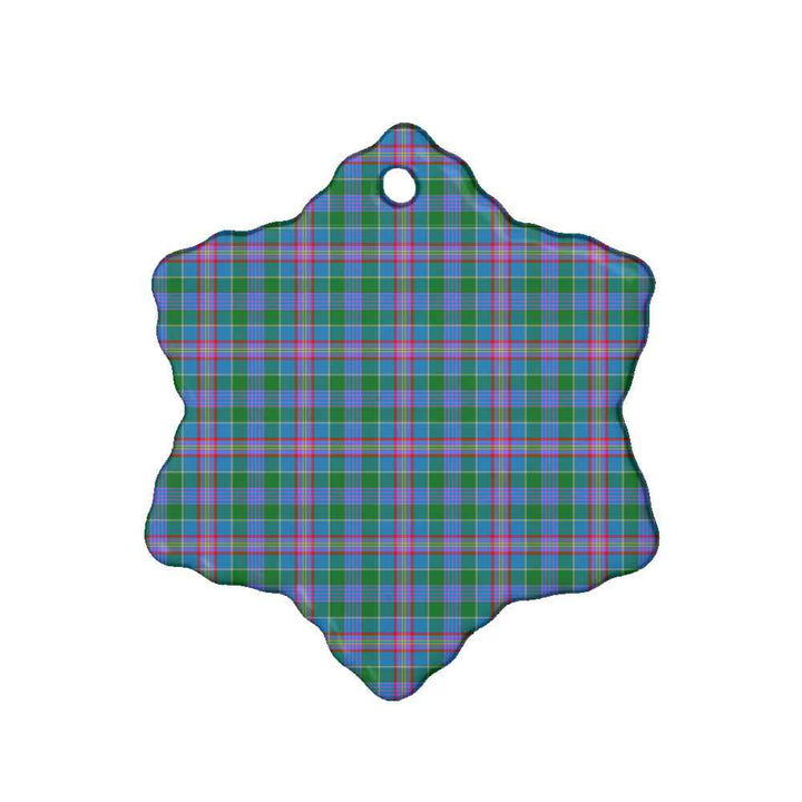 Scottish Pitcairn Hunting Clan Tartan Ceramic Ornament Snow Flake Shape Tartan Plaid