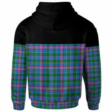 Scottish Pitcairn Hunting Clan Tartan Hoodie - Horizontal Style Back Side Tartan Plaid