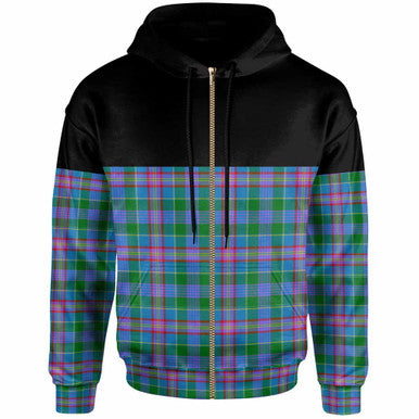 Scottish Pitcairn Hunting Clan Tartan Hoodie - Horizontal Style Zip Tartan Plaid