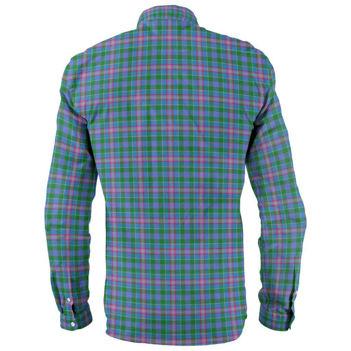 Scottish Pitcairn Hunting Clan Tartan Long Sleeve Shirt Back Side Tartan Plaid