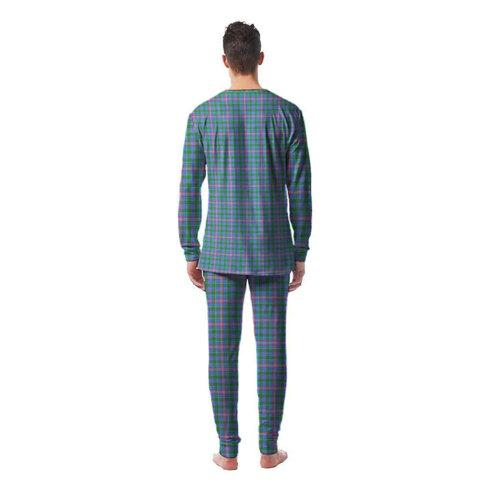Scottish Pitcairn Hunting Clan Tartan Pajama Set Men Back Side Tartan Plaid