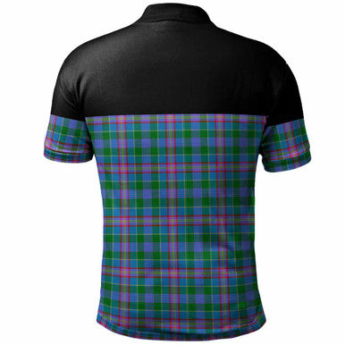 Scottish Pitcairn Hunting Clan Tartan Polo Shirt - Horizontal Style Back Side Tartan Plaid
