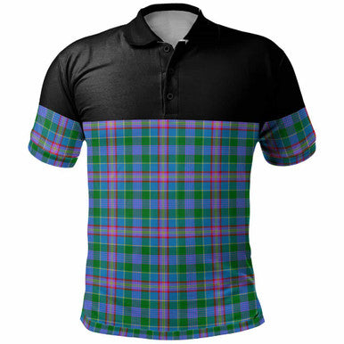 Scottish Pitcairn Hunting Clan Tartan Polo Shirt - Horizontal Style Front Side Tartan Plaid