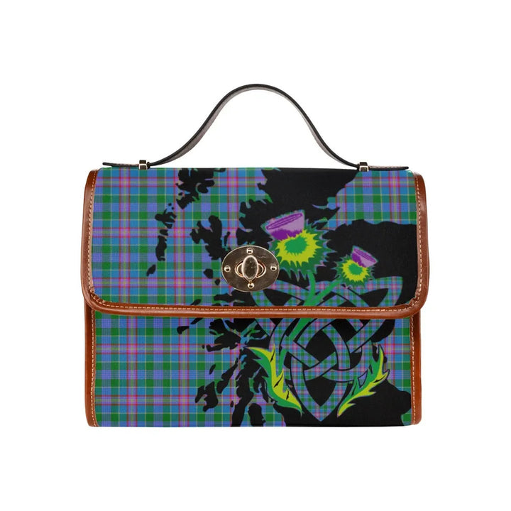 Scottish Pitcairn Hunting Clan Tartan Waterproof Canvas Bag With Thistle Tartan Plaid 1