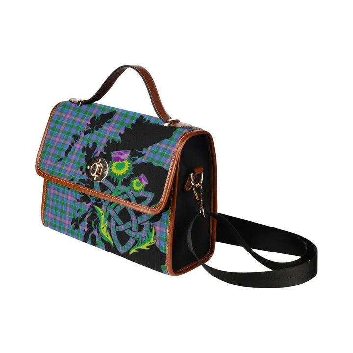 Scottish Pitcairn Hunting Clan Tartan Waterproof Canvas Bag With Thistle Tartan Plaid 4