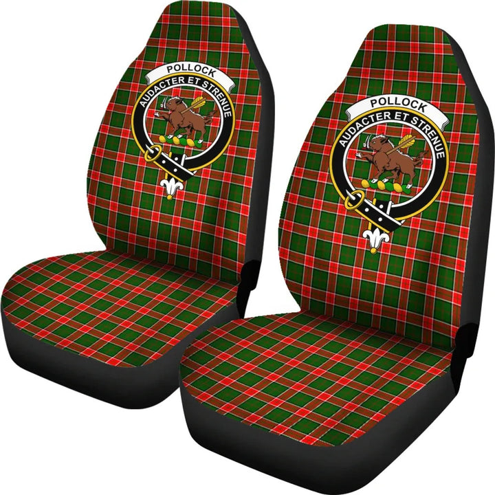 Scottish Pollock Clan Crest Tartan Car Seat Covers 1