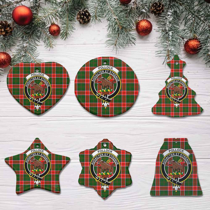 Scottish Pollock Clan Crest Tartan Ceramic Ornament All Tartan Plaid