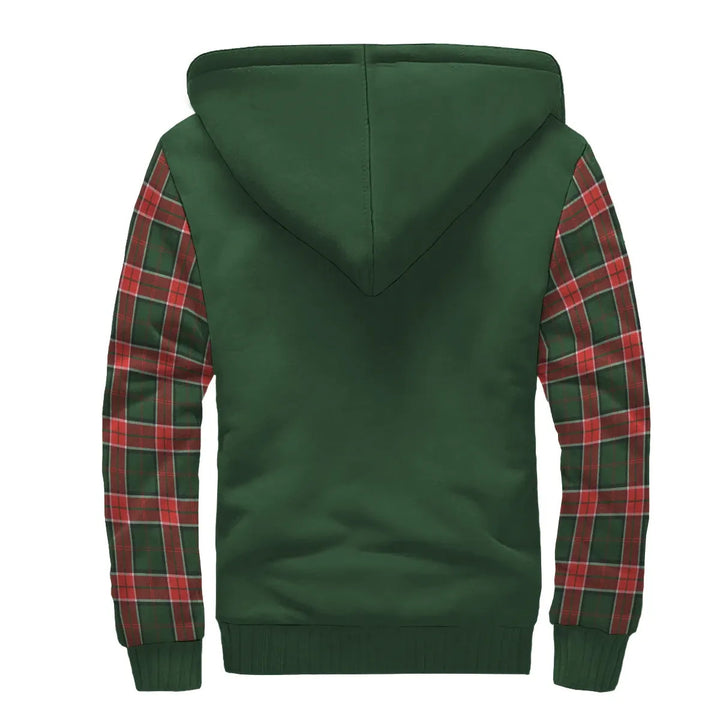 Scottish Pollock Clan Crest Tartan Plaid Sleeve Sherpa Hoodie