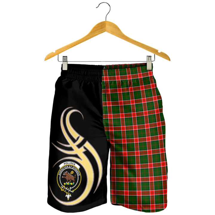 Scottish Pollock Modern Clan Crest Tartan Believe in Me Men's Shorts