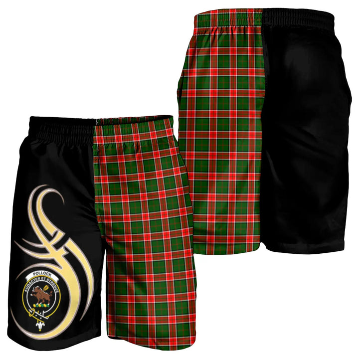 Scottish Pollock Modern Clan Crest Tartan Believe in Me Men's Shorts
