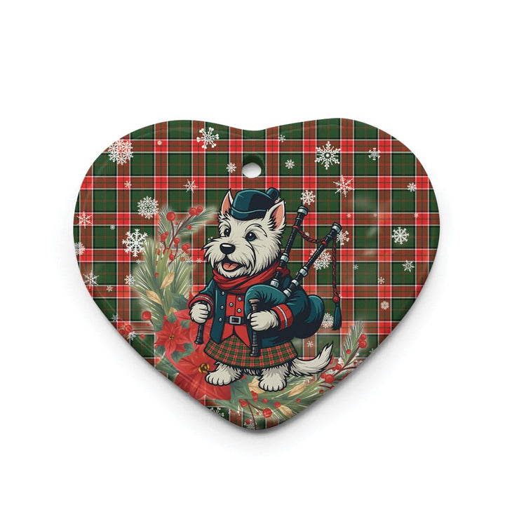 Scottish Pollock Modern Clan Tartan Ceramic Ornament Cute Scottish Terrier Dog Heart Style Tartan Plaid