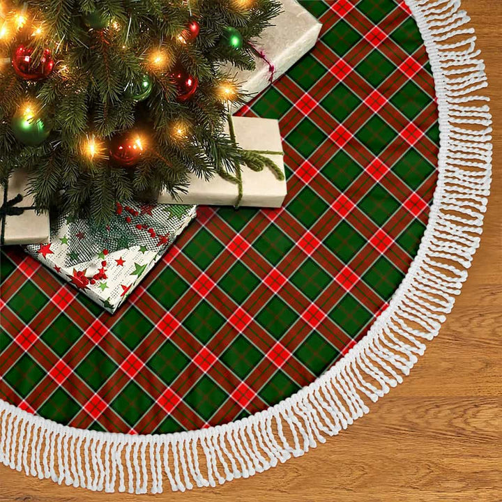 Scottish Pollock Modern Clan Tartan Christmas Tree Skirt Tassels 2 Tartan Plaid