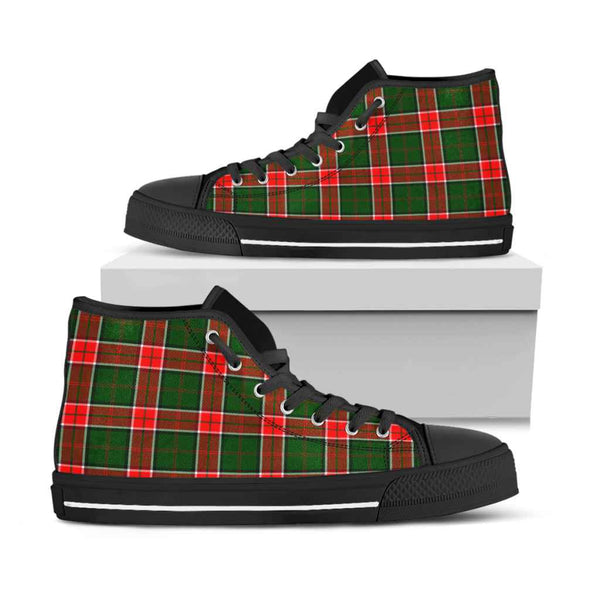 Scottish Pollock Modern Clan Tartan High Top Shoes Black Sole Tartan Plaid