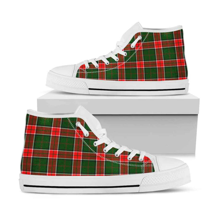 Scottish Pollock Modern Clan Tartan High Top Shoes White Sole Tartan Plaid