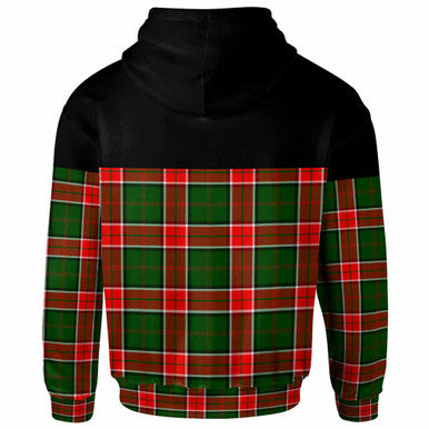 Scottish Pollock Modern Clan Tartan Hoodie - Horizontal Style Back Side Tartan Plaid