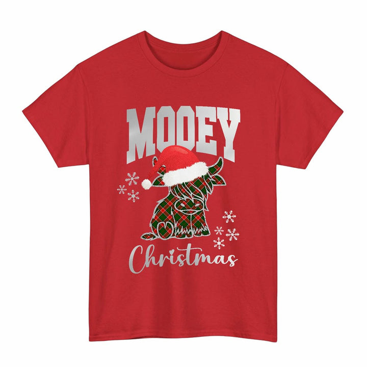 Scottish Pollock Modern Clan Tartan T-Shirt - Mooey Christmas Tartan Plaid Red Color
