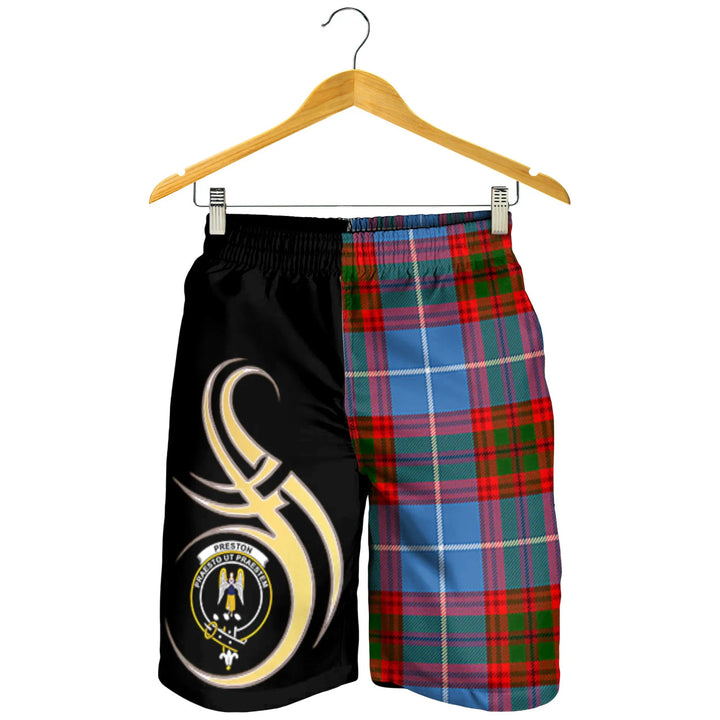 Scottish Preston Clan Crest Tartan Believe in Me Men's Shorts