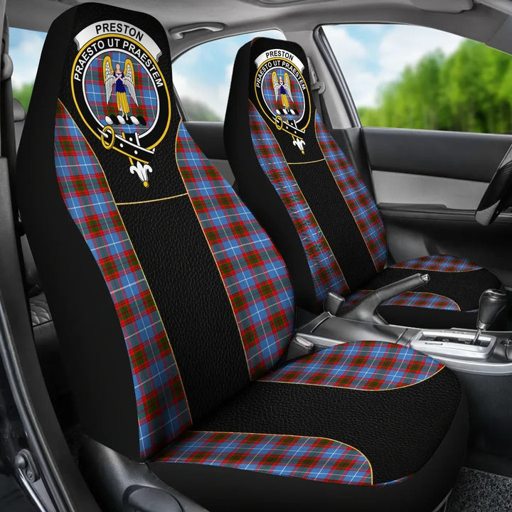Scottish Preston Clan Crest Tartan Car Seat Covers - Special Style 3