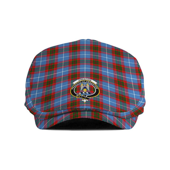 Scottish Preston Clan Crest Tartan Flat Cap Tartan Plaid 1