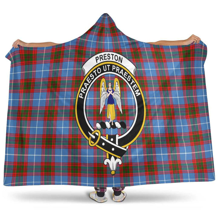 Scottish Preston Clan Crest Tartan Hooded Blanket Tartan Plaid 1