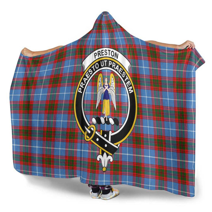 Scottish Preston Clan Crest Tartan Hooded Blanket Tartan Plaid 3